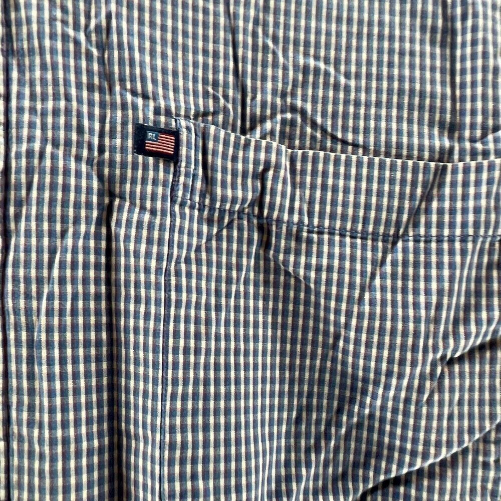 Vintage Ralph Lauren Shirt Adult Large Blue Check Short Sleeve Jeans Co Cotton - Picture 3 of 12